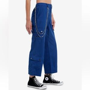 Blue Side Chain Cargo Skater Pants